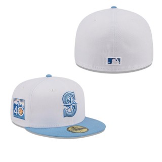 Seattle Mariners White Sky Fitted Hat