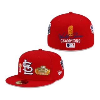 St. Louis Cardinals 11x World Series Champions Count the Rings 59FIFTY Fitted Hat Red