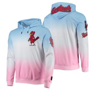 Men's St. Louis Cardinals Blue Pink Ombre Pullover Hoodie