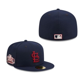 St. Louis Cardinals Cooperstown Collection 2011 World Series Patch 59FIFTY Fitted Hat Navy