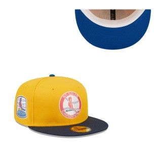 Men's St. Louis Cardinals Gold Azure 1967 World Series Undervisor 59FIFTY Fitted Hat