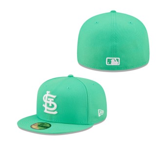 Men's St. Louis Cardinals Island Green Logo White 59FIFTY Fitted Hat