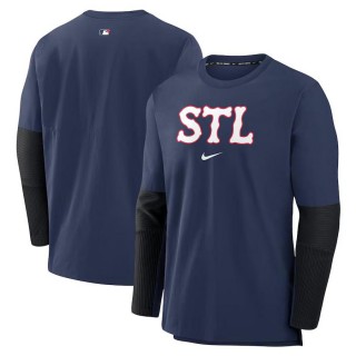 St. Louis Cardinals Navy 2024 City Connect Authentic Collection Player Tri-Blend Pullover Sweatshirt