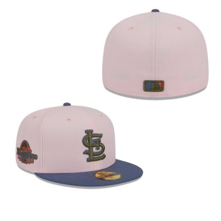 St. Louis Cardinals Pink Blue Olive Undervisor 59FIFTY Fitted Hat