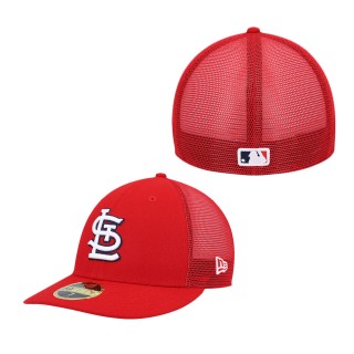 Men's St. Louis Cardinals Red Authentic Collection Mesh Back Low Profile 59FIFTY Fitted Hat
