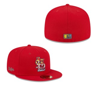 St. Louis Cardinals Red Script Fill 59FIFTY Fitted Hat