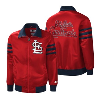 St. Louis Cardinals Starter Red The Captain II Full-Zip Varsity Jacket