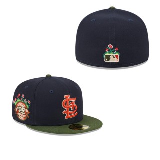 St. Louis Cardinals Sprouted Fitted Hat Navy