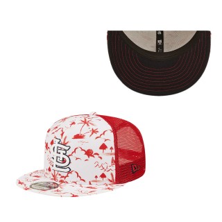 Men's St. Louis Cardinals White Red Vacay Trucker 9FIFTY Snapback Hat