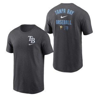 Tampa Bay Rays Charcoal Logo Sketch Bar T-Shirt