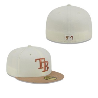 Tampa Bay Rays Cream Chrome Camel Rust Undervisor 59FIFTY Fitted Hat