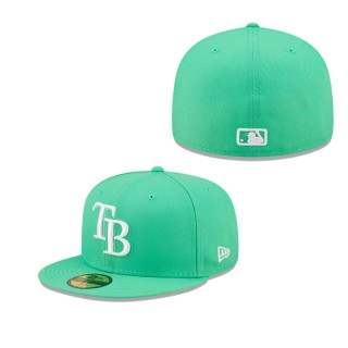 Men's Tampa Bay Rays Island Green Logo White 59FIFTY Fitted Hat