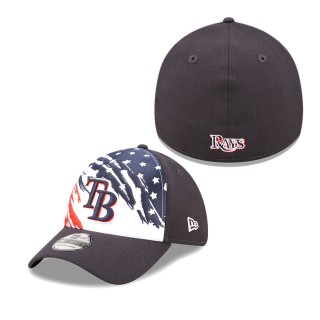 Men's Tampa Bay Rays Navy 2022 4th of July Independence Day 39THIRTY Flex Hat