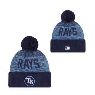 Men's Tampa Bay Rays Navy Authentic Collection Sport Cuffed Knit Hat with Pom