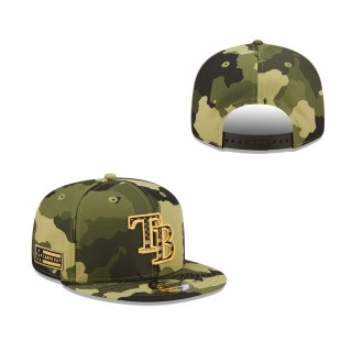 Tampa Bay Rays New Era Camo 2022 Armed Forces Day 9FIFTY Snapback Adjustable Hat