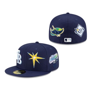 Tampa Bay Rays Patch Pride 59FIFTY Fitted Hat Navy