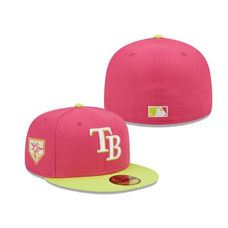 Men's Tampa Bay Rays Pink 20th Anniversary Beetroot Cyber 59FIFTY Fitted Hat