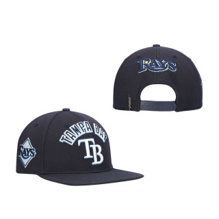 Tampa Bay Rays Pro Standard Navy Stacked Logo Snapback Hat