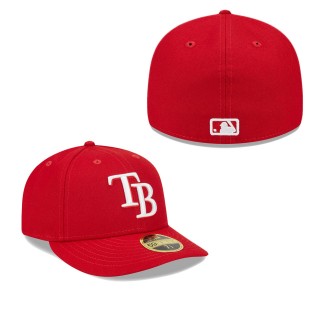 Tampa Bay Rays Scarlet Low Profile 59FIFTY Fitted Hat