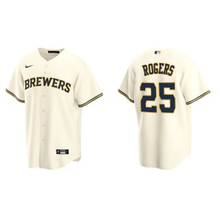 Men's Milwaukee Brewers Taylor Rogers Cream Replica Home Jersey