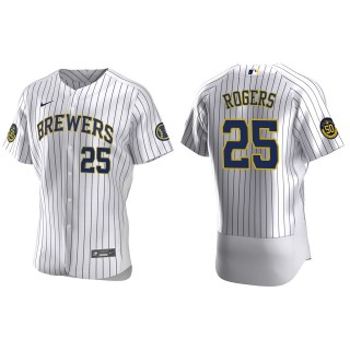 Men's Milwaukee Brewers Taylor Rogers White Authentic Home Jersey