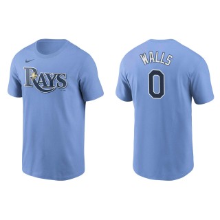 Men's Tampa Bay Rays Taylor Walls Light Blue Name & Number T-Shirt