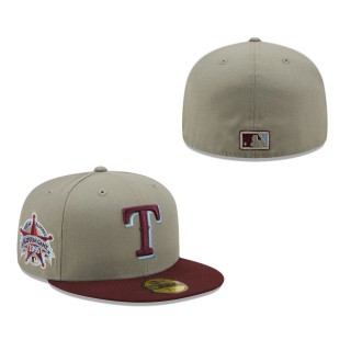Texas Rangers 1995 All-Star Game Blue Undervisor Fitted Hat Gray Maroon