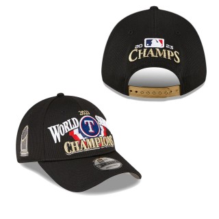 Texas Rangers Black 2023 World Series Champions Locker Room 9FORTY Adjustable Hat