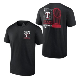 Texas Rangers Black 2023 World Series Champions Signature Roster T-Shirt