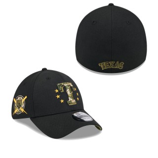 Texas Rangers Black 2024 Armed Forces Day 39THIRTY Flex Hat