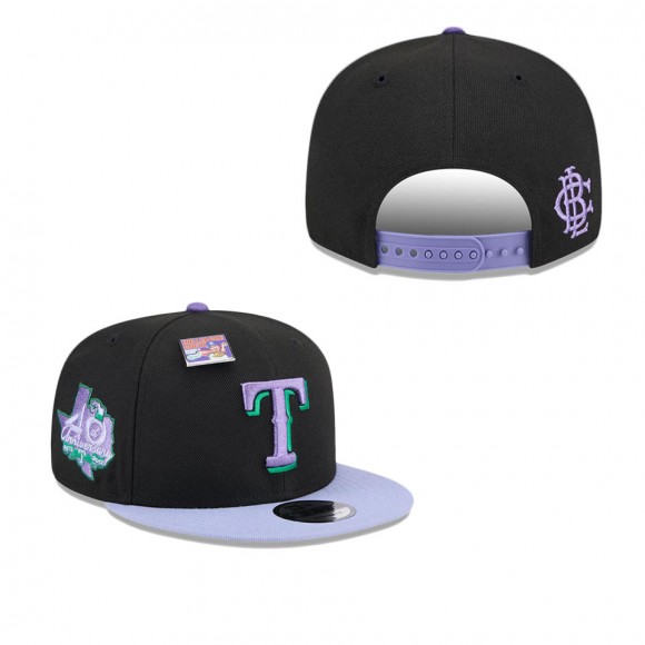 Texas Rangers Black Purple Grape Big League Chew Flavor Pack 9FIFTY Snapback Hat