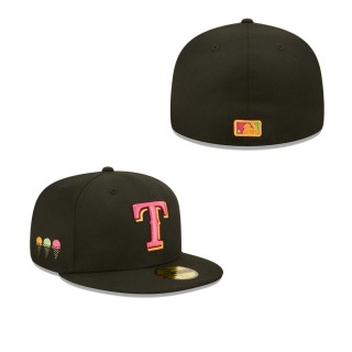 Men's Texas Rangers Black Summer Sherbet 59FIFTY Fitted Hat