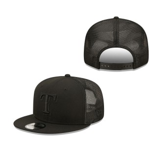 Men's Texas Rangers Blackout Trucker 9FIFTY Snapback Hat