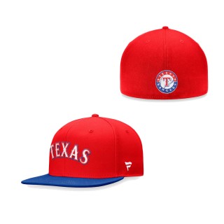 Texas Rangers Fanatics Branded Iconic Multi Patch Fitted Hat Red Royal