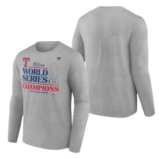 Texas Rangers Heather Gray 2023 World Series Champions Locker Room Long Sleeve T-Shirt