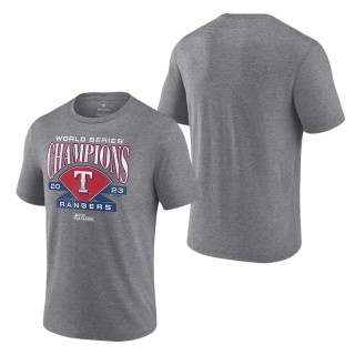 Texas Rangers Heather Gray 2023 World Series Champions Shut Out Tri-Blend T-Shirt