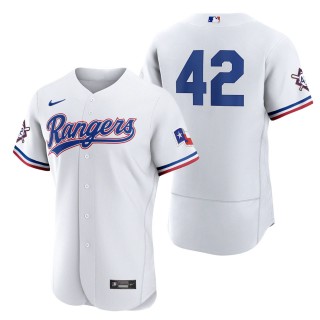 Men's Texas Rangers Jackie Robinson White Authentic Player Jersey