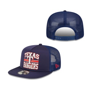 Texas Rangers Logo 9FIFTY Trucker Snapback Hat Navy
