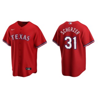 Texas Rangers Max Scherzer Red Replica Alternate Jersey