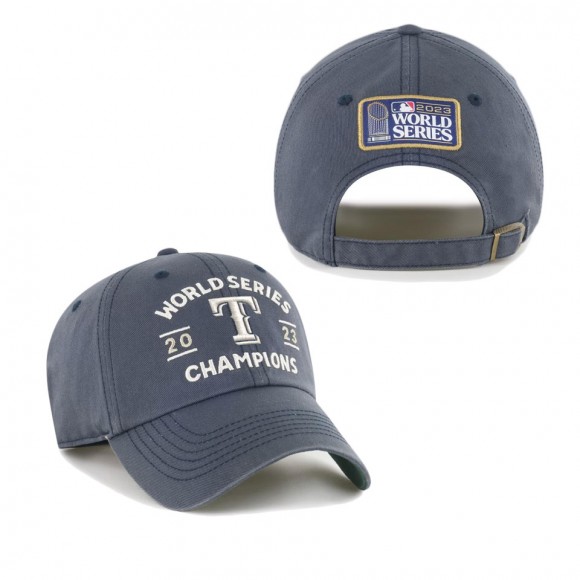 Texas Rangers Navy 2023 World Series Champions Grommet Clean Up Adjustable Hat