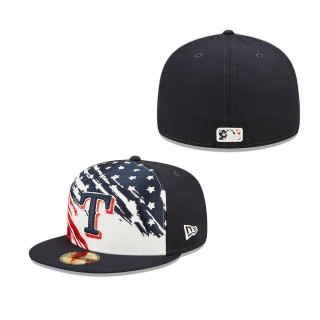 Men's Texas Rangers Navy 2022 4th of July Independence Day On-Field 59FIFTY Fitted Hat