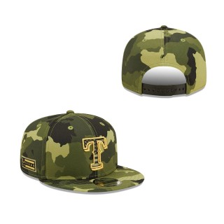 Texas Rangers New Era Camo 2022 Armed Forces Day 9FIFTY Snapback Adjustable Hat