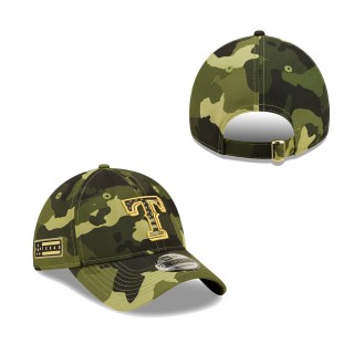 Texas Rangers New Era Camo 2022 Armed Forces Day 9TWENTY Adjustable Hat