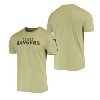 Texas Rangers Olive Brushed Armed Forces T-Shirt