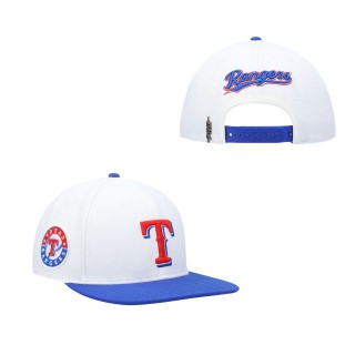 Men's Texas Rangers Pro Standard White Logo Snapback Hat