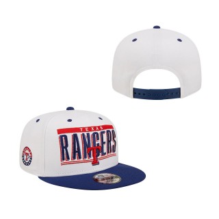 Texas Rangers Retro Title 9FIFTY Snapback Hat White Royal