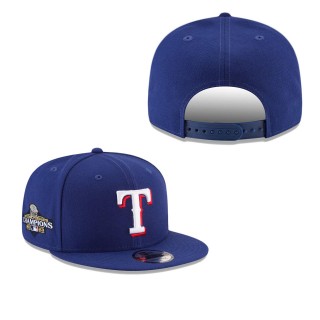 Texas Rangers Royal 2023 World Series Champions 9FIFTY Snapback Adjustable Hat