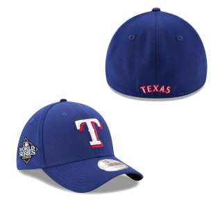 Texas Rangers Royal 2023 World Series Side Patch 39THIRTY Flex Cap
