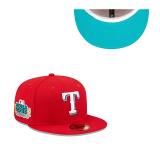 Men's Texas Rangers Scarlet 2011 World Series Undervisor 59FIFTY Fitted Hat