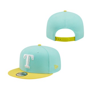 Texas Rangers Spring Two-Tone 9FIFTY Snapback Hat Turquoise Yellow